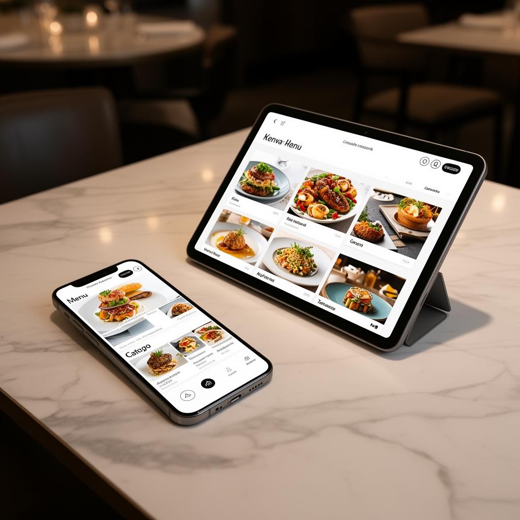 Application de menu digital pour restaurant sur tablette et smartphone